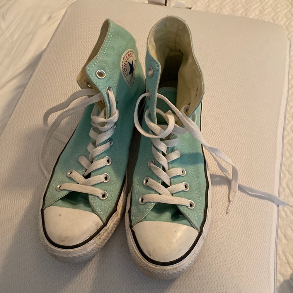Tiffany blue converse sneakers